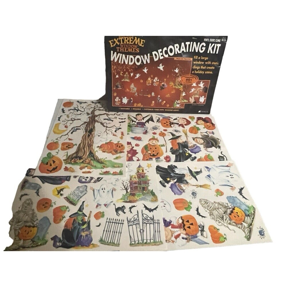 Vintage 2003 Halloween Window Decor Clings by JMC Impact *NEW